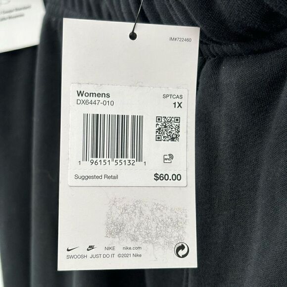 Nike Standard Fit Mid Rise Sweatpants Black Women’s 1X NWT - Picture 9 of 14